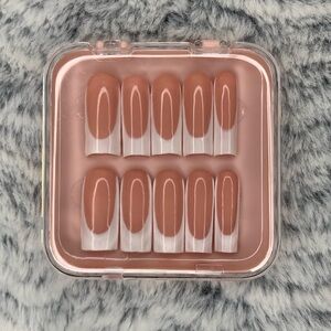 10pc Handmade press on nails long french tips!